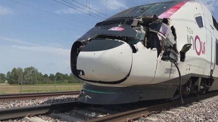 Le réseau ferroviaire Sud-est a été fortement impacté par les intempéries de la nuit de mardi 30 à mercredi 31 juillet, avec d'importants retards de trains et de nombreuses annulations. Dans l'Yonne, un TGV est entré en collision avec un arbre tombé sur les voies. (France 2)