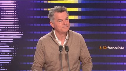 Fabien Roussel, secrétaire national du PCF était l'invité du "8h30&nbsp;franceinfo", lundi 27 février 2023. (FRANCEINFO / RADIOFRANCE)