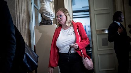 La députée LFI Ersilia Soudais à l'Assemblée Nationale, à Paris, le 2 octobre 2024. (ARTHUR N. ORCHARD / HANS LUCAS / AFP)