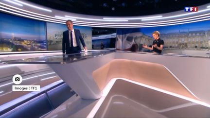 Nicolas Dupont-Aignan quitte le plateau de TF1, samedi 18 mars 2017. (TF1)