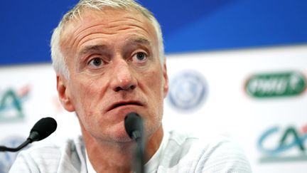 Didier Deschamps participe à une conférence de presse, le 31 mai 2018, à Nice (Alpes-Maritimes). (MAXPPP)