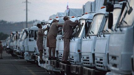 Pas moins de 280 camions pour transporter 2000 tonnes d'aide. (Ria Novosti/Maxim Blinov)