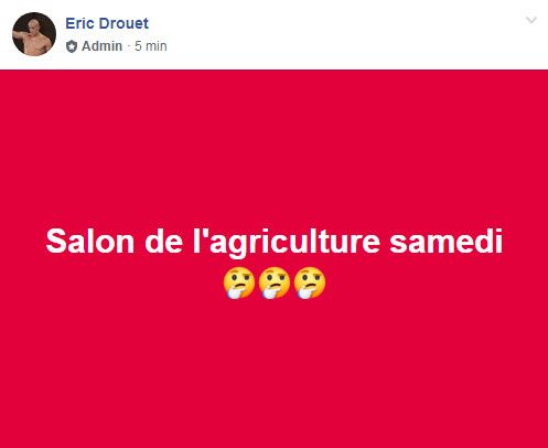 Message posté par Eric Drouet sur son groupe "la france en colere !!!", vendredi 22 février 2019. (FACEBOOK)