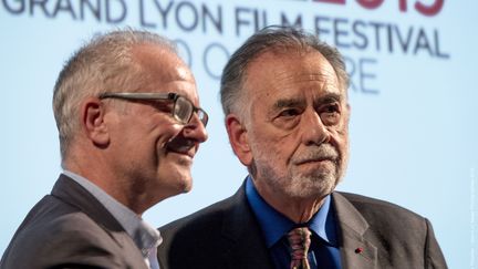 Francis Ford Coppola avec Thierry Frémaux le 17 octobre au Festival Lumière (SANDRINE THESILLAT / Collection Institut Lumière)