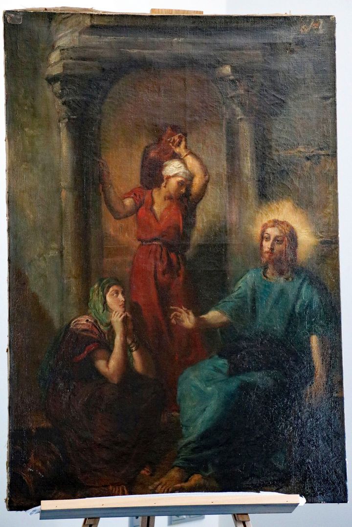 "Jésus chez Marthe et Marie", un tableau de Théodore Chassériau volé en France en 1973 et retrouvé en Allemagne (HANDOUT / POLIZEI HESSEN / AFP)