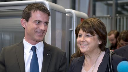 Manuel Valls et Martine Aubry, le 18 mars 2015, &agrave; Lille. (DENIS CHARLET / POOL)