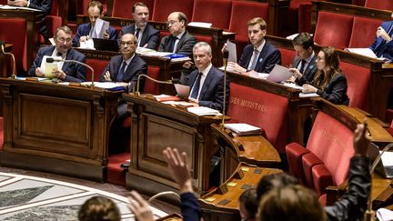 Le ministre des Finances, Bruno Le Maire, lors d'une séance à l'Assemblée sur le projet de loi de finance, le 19 octobre 2017. (MAXPPP)