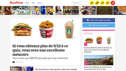 Capture d'écran de la page d'accueil de la version française de Buzzfeed, le 7 juin 2018. (BUZZFEED)