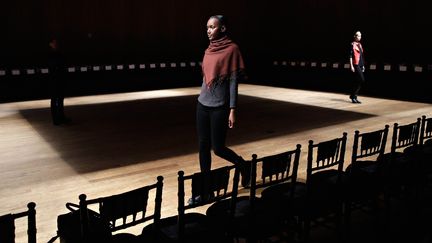 Répétitions le 11 février pour le "Josie Natori Fashion Show" à New York. La "Mercedes-Benz Fashion Week Fall 2015" au Dimenna Center for Classical Music.
 (Cindy Ord / GETTY IMAGES NORTH AMERICA / AFP)