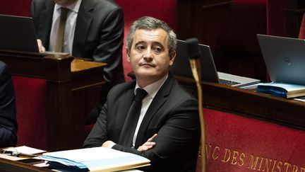 Le ministre de l'Intérieur, Gérald Darmanin, à l'Assemblée nationale, le 7 décembre 2023. (MAGALI COHEN / HANS LUCAS / AFP)