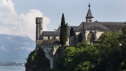 L'abbaye royale d'Hautecombe est située sur la rive ouest du&nbsp;lac du Bourget (Savoie). (VINCENT ISORE / MAXPPP)