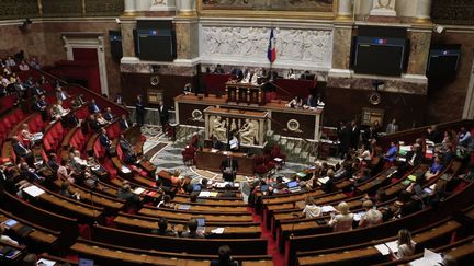 L'hémicycle de l'Assemblée natioale, le 18 juillet 2022. (QUENTIN DE GROEVE / HANS LUCAS / AFP)