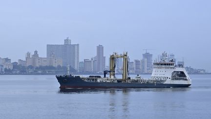 The Russian oil tanker Pashin arrives in Cuba on June 12, 2024. (ADALBERTO ROQUE / AFP)