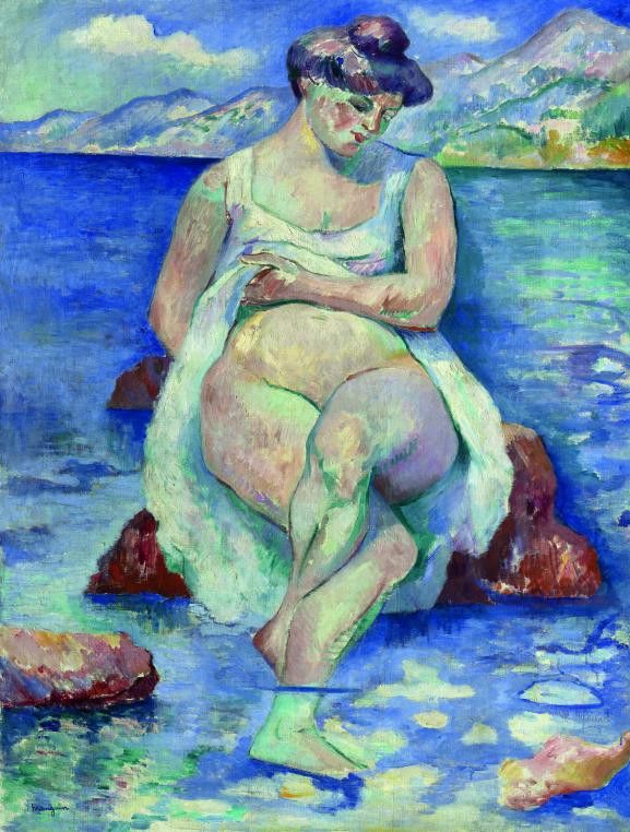 "La baigneuse", Henri Manguin, 1906. Huile sur toile.
 (ADAGP, Paris 2013, Jean-Luc Lacroix)