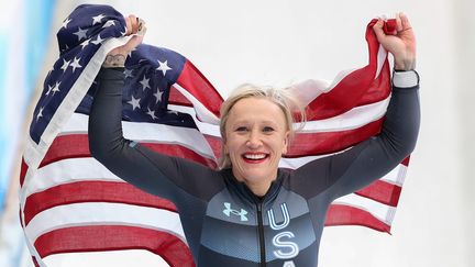 L'Américaine Kaillie Humphries est devenue la première championne olympique de l'histoire en monobob, lundi 14 février. (YAO JIANFENG / XINHUA)