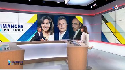 Anne Hidalgo, Fabien Roussel et Eric Zemmour (CAPTURE D'ECRAN "DIMANCHE EN POLITIQUE" / FRANCE 3)