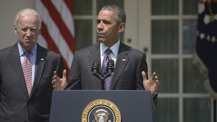 Le pr&eacute;sident am&eacute;ricain Barack Obama, lors de son allocution &agrave; la Maison Blanche, &agrave; Washington, mercredi 1er juillet 2015.&nbsp; (BRENDAN SMIALOWSKI / AFP)