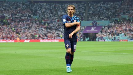 Luka Modric lors de la demi-finale de la Coupe du monde, le 13 décembre 2022. (GIUSEPPE CACACE / AFP)