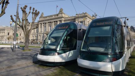 Des&nbsp;tramways place de la République à Strasbourg (JEAN PIERRE AMET / MAXPPP)