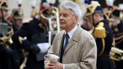 Le sénateur Alain Richard, lors de la cérémonie des vœux, à l'Elysée, le 4&nbsp;janvier 2018. (LUDOVIC MARIN / AFP)