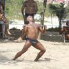 Romario, d&eacute;put&eacute; au Parlement br&eacute;silien, lors d'un match de soccer-volley, sur la plage de Tijuca, &agrave; Rio de Janeiro (Br&eacute;sil), le 15 avril 2012.&nbsp; (GLOBO / GETTY IMAGES)