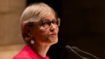 L'actrice Judith Godrèche, le 30 août 2024, à Blois. (GUILLAUME SOUVANT / AFP)