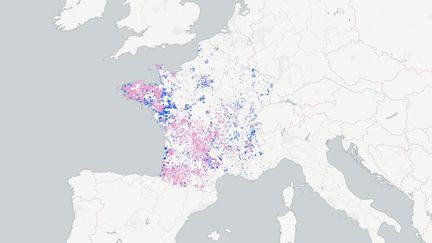 Emmanuel Macron réalise ses meilleurs scores dans des communes qui avaient voté pour François Hollande en 2012. (FRANCEINFO)