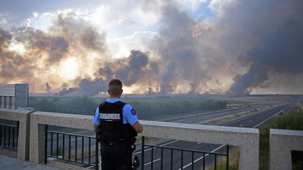 Feux de champs en Eure-et-Loir à cause de la canicule, jeudi 25 juillet 2019.. (QUENTIN REIX / MAXPPP)