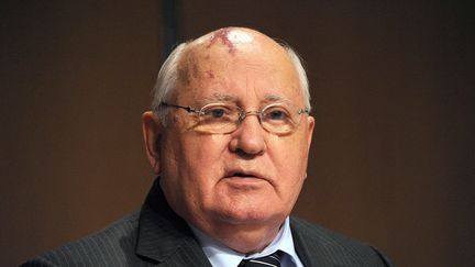 Mikhaïl&nbsp;Gorbatchev s'exprimait lors d'une conférence de presse à Montpellier (Hérault),&nbsp;le 25 novembre 2011. (PASCAL GUYOT / AFP)
