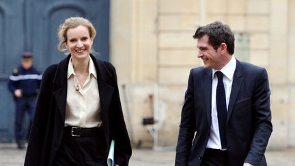 Nathalie Kosciusko-Morizet et Benoist&nbsp;Apparu, le 23 février 2012, à Paris.&nbsp; (ERIC FEFERBERG / AFP)