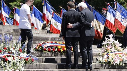 The French and German presidents, in Oradour-sur-Glane (Haute-Vienne), June 10, 2024. (LUDOVIC MARIN / AFP)