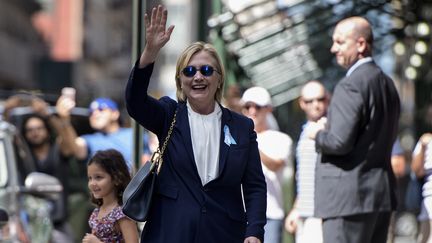 La candidate démocrate à la présidentielle américaine Hillary Clinton, à New York, dimanche 11 septembre 2016.&nbsp; (BRENDAN SMIALOWSKI / AFP)