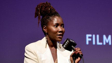 Alice Diop, réalisatrice de "Saint Omer", le 3 octobre 2022, à New York. (JAMIE MCCARTHY / GETTY IMAGES NORTH AMERICA / AFP)