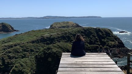 Justine Andrès a médité face à l'océan Pacifique sur l'île de Chiloé, au point de vue, Muelle de la Luz.  (JUSTINE ANDRES)