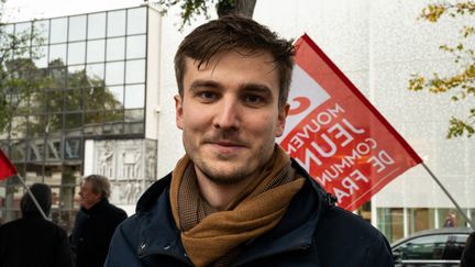 L'ancien patron des Jeunes communistes, Léon Deffontaines, le 15 novembre 2022, à Paris. (RICCARDO MILANI / HANS LUCAS / AFP)