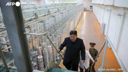 North Korean leader Kim Jong-un visited the nuclear weapons institute and a nuclear weapons production base in North Korea. Date unknown. (AFP)