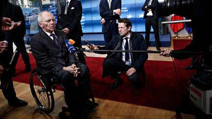 Le ministre des Finances allemand Wolfgang Schäuble lors d'un conseil des ministres européens à Bruxelles (ALEXANDROS MICHAILIDIS / SOOC)