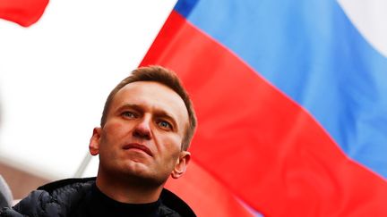 Alexeï Navalny lors d'une manifestation en mémoire de l'opposant Boris Nemtsov, à Moscou (Russie), le 24 février 2019. (SEFA KARACAN / ANADOLU AGENCY)