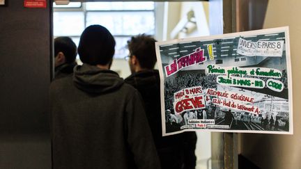 Réunion d'information contre la Loi&nbsp;El Khomry le 9 mars 2016 à l'université Paris 8, à Saint-Denis.&nbsp; (MAXPPP)