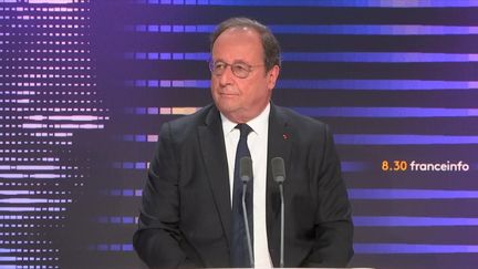 François Hollande, ancien président de la République et candidat (NFP) aux législatives en Corrèze, mercredi 3 juillet 2024 sur franceinfo. (FRANCEINFO / RADIO FRANCE)