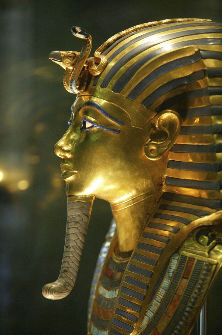 Le masque de Toutankhamon, exposé au musée égyptien du Caire. (DELOCHE / BSIP)