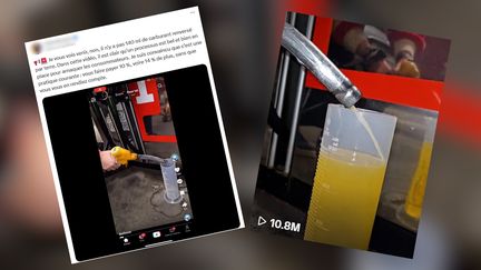 Méfiez-vous de ces publications trompeuses qui dénoncent les arnaques à la pompe. (CAPTURE D'ECRAN X & TIKTOK - RADIO FRANCE)