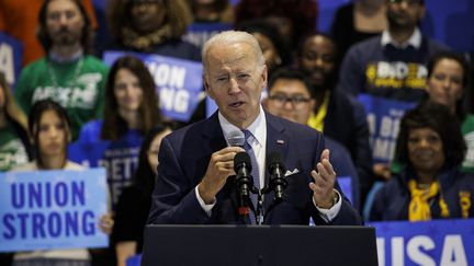 Le président américain Joe Biden, à Washington DC (Etats-Unis), le 23 septembre 2022.&nbsp; (SAMUEL CORUM / GETTY IMAGES NORTH AMERICA / AFP)