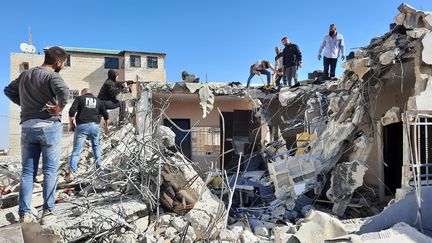 Le dernier étage de la maison de la famille d'Abou Ahmad a été détruit par la police israélienne (GILLES GALLINARO / RADIO FRANCE)