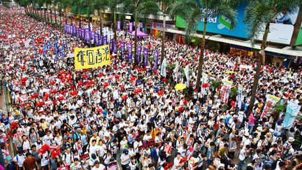 Les manifestations à Hong Kong, le dimanche 9 juin 2019. (GONZALES PHOTO / MAXPPP)