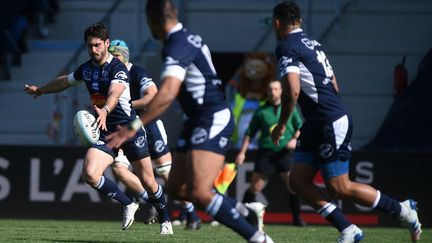 Les joueurs d'Agen, le 13 mars 2021. (GAIZKA IROZ / AFP)