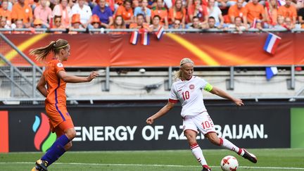 Pernille Harder, capitaine de l'équipe danoise. (JOHN THYS / AFP)