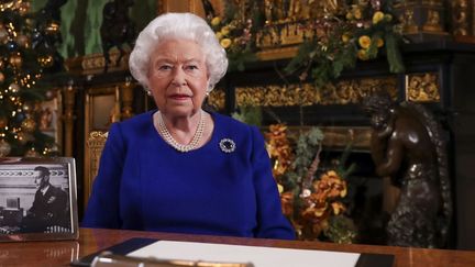 Elisabeth II, à&nbsp;Buckingham, le 3 avril 2020. (STEVE PARSONS / POOL)