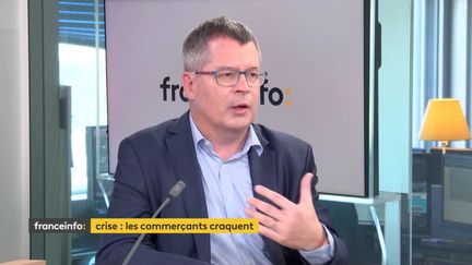 Emmanuel Le Roch, délégué général de Procos, Fédération pour la promotion du commerce spécialisé, le 22 avril 2021 sur franceinfo (CAPTURE D'ECRAN/FRANCEINFO)