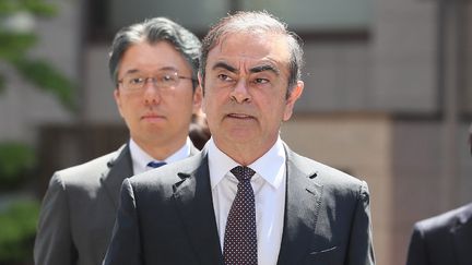 Carlos Ghosn, l'ancien PDG de Renault-Nissan, le 23 mai 2019 à Tokyo (Japon). (JIJI PRESS / AFP)